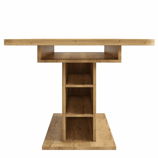 Mesa de jantar extensível moderna com arrumação por baixo - Natural