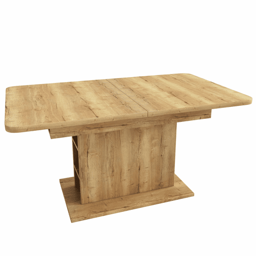 Mesa de jantar extensível moderna com arrumação por baixo - Natural