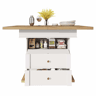 Mesa extensível telescópica 110-140×80 cm - Mesa dobrável para 4-6 pessoas - Design minimalista - Branco