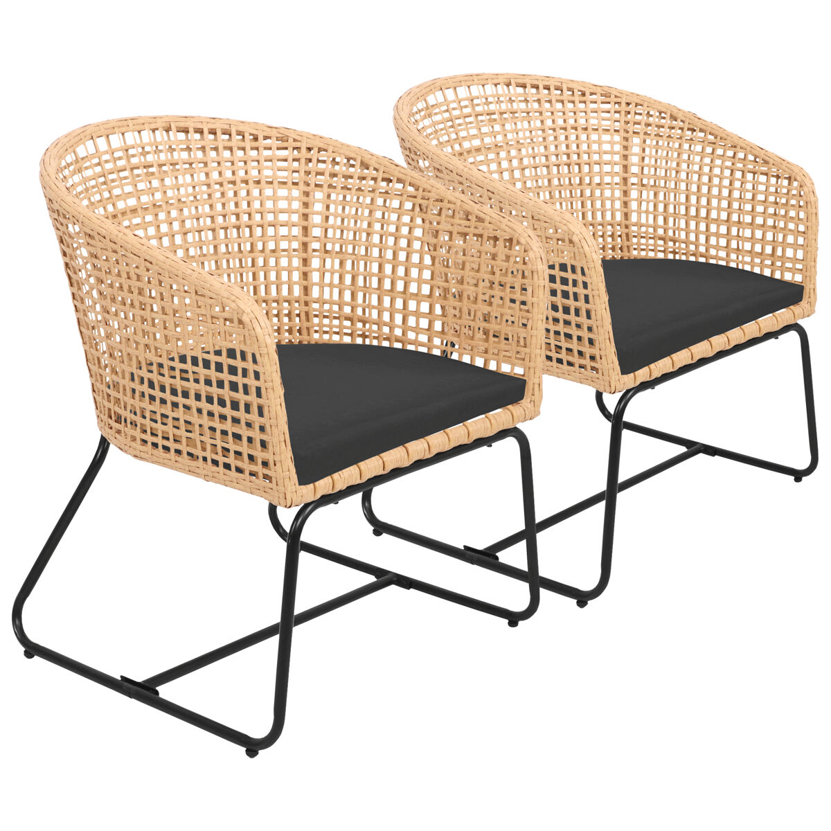 Lote de 2 sillones de ratán sintético