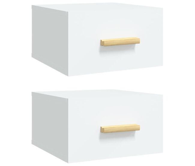 Soluna home - mesitas de noche madera blanco 2 peças 35 x 35 x 20 cm