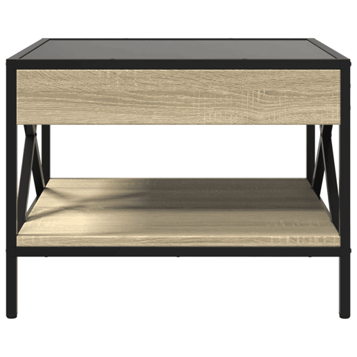 Mesa de Centro, Mesa baixa, luzes LED Infinity 50x50x38 cm carvalho sonoma