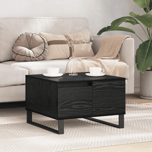Mesa de Centro, Mesa baixa, com gaveta Carvalho Preto 55 x 55 x 36,5 cm