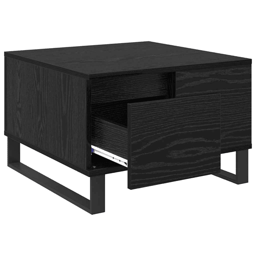 Mesa de Centro, Mesa baixa, com gaveta Carvalho Preto 55 x 55 x 36,5 cm