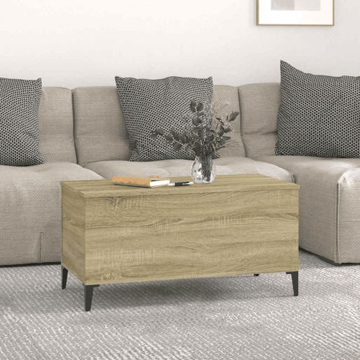 Mesa de Centro, Mesa baixa, 90x44,5x45 cm derivados madeira carvalho sonoma