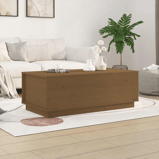Mesa de Centro, Mesa baixa, 100x50x35 cm pinho maciço castanho mel