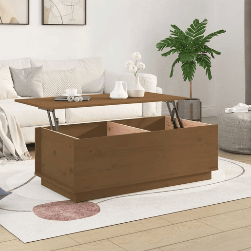 Mesa de Centro, Mesa baixa, 100x50x35 cm pinho maciço castanho mel