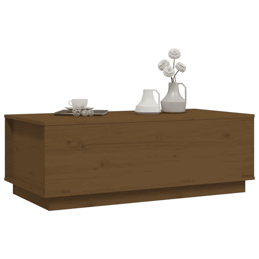 Mesa de Centro, Mesa baixa, 100x50x35 cm pinho maciço castanho mel