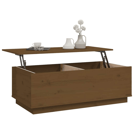 Mesa de Centro, Mesa baixa, 100x50x35 cm pinho maciço castanho mel