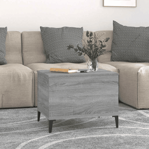 Mesa de Centro, Mesa baixa, 60x44,5x45 cm derivados de madeira cinza sonoma