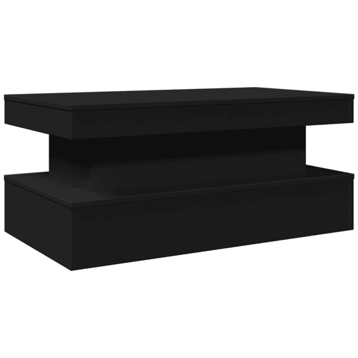 Mesa de Centro, Mesa baixa, com luzes LED 90x50x40 cm preto