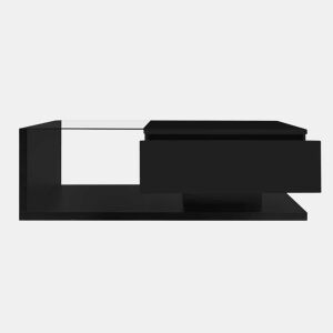 Mesa de centro - Características de alto brilho, com vidro e efeito LED - Preto
