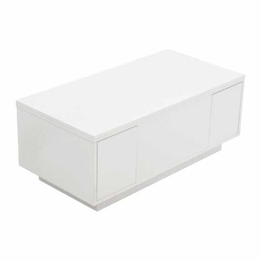 Mesa de centro moderna com mecanismo duplo elevável, arrumação oculta, suporta até 50 kg - Branco