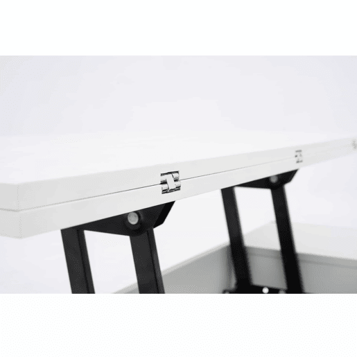 Mesa de centro moderna com mecanismo duplo elevável, arrumação oculta, suporta até 50 kg - Branco