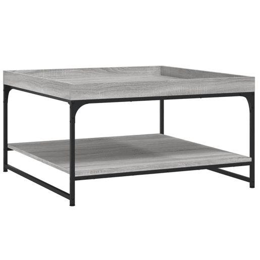 Mesa de Centro, Mesa baixa, 80x80x45 cm derivados madeiraferro cinza sonoma