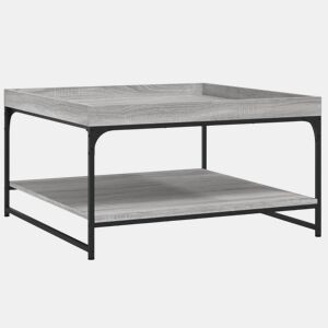 Mesa de Centro, Mesa baixa, 80x80x45 cm derivados madeiraferro cinza sonoma