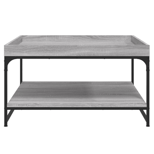 Mesa de Centro, Mesa baixa, 80x80x45 cm derivados madeiraferro cinza sonoma