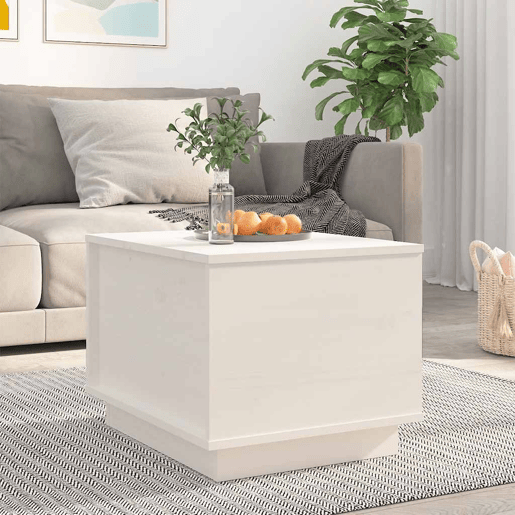 Mesa de Centro, Mesa baixa, 40x50x35 cm madeira de pinho maciça branco