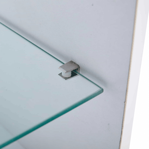 Mesa de café LED 105x50x36cm - Mesa de sala com iluminação LED, mesa com arrumação - Branco + Natural