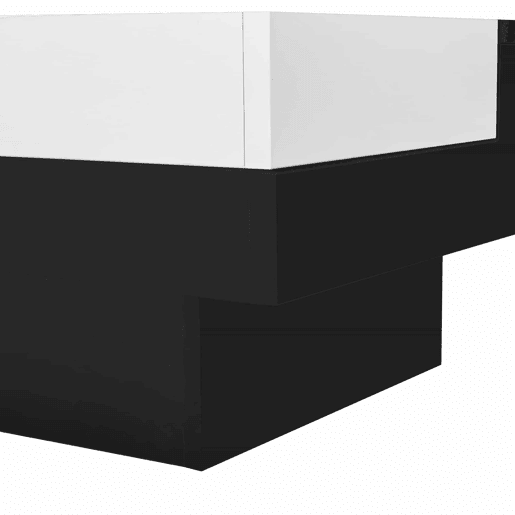 Mesa de centro quadrada com caixa de arrumação extraível - Luzes LED na parte inferior - Preto