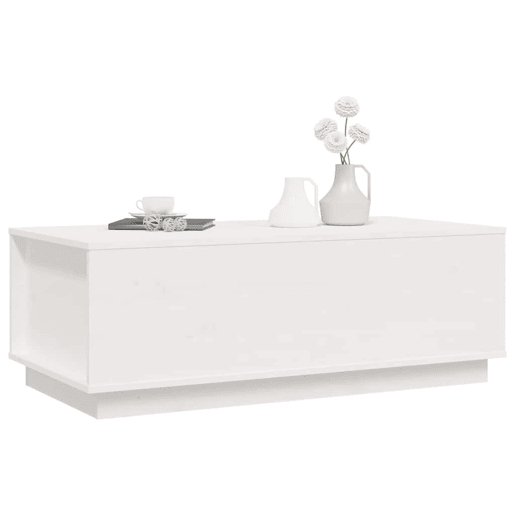 Mesa de Centro, Mesa baixa, 100x50x35 cm pinho maciço branco