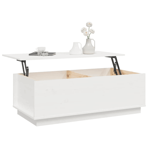 Mesa de Centro, Mesa baixa, 100x50x35 cm pinho maciço branco
