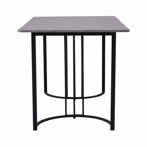 Mesa de jantar 140x80 cm com pés reguláveis - estrutura metálica - folheado de mármore - Cinzento e Preto