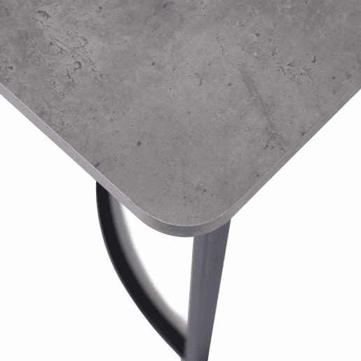 Mesa de jantar 140x80 cm com pés reguláveis - estrutura metálica - folheado de mármore - Cinzento e Preto
