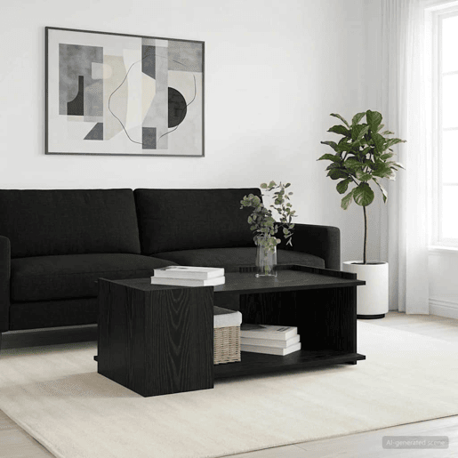 Mesa de Centro, Mesa baixa, Carvalho Preto 90 x 50 x 33 cm