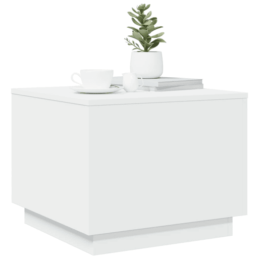 Mesa de Centro, Mesa baixa, com luzes LED 50x50x40 cm branco