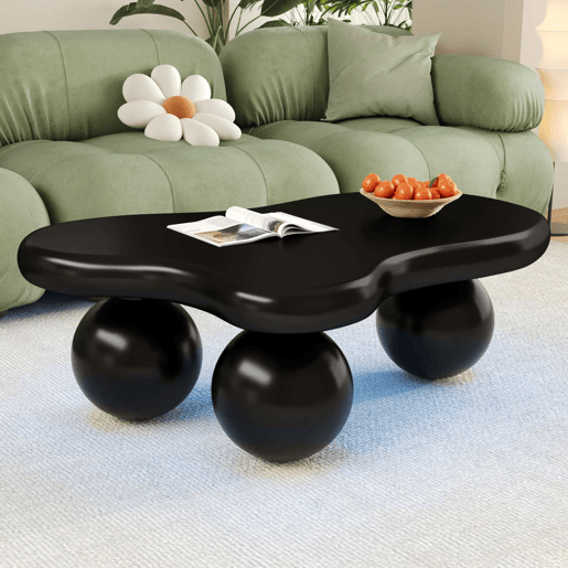 Mesa de centro em estilo nuvens - 16 cores disponíveis - Design em forma de nuvem, pernas redondas - Preto