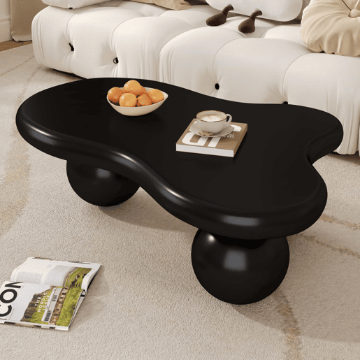 Mesa de centro em estilo nuvens - 16 cores disponíveis - Design em forma de nuvem, pernas redondas - Preto