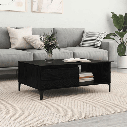 Mesa de Centro, Mesa baixa, Carvalho preto 90 x 60 x 35 cm