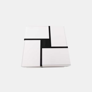 Mesa de centro Hochglanz 78x78x36cm - Com 4 gavetas, design linear e arrumação inferior - Cor única