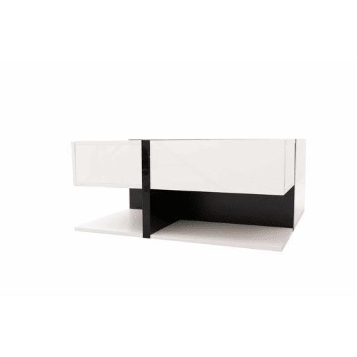 Mesa de centro Hochglanz 78x78x36cm - Com 4 gavetas, design linear e arrumação inferior - Cor única