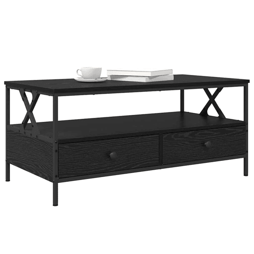 Mesa de Centro, Mesa baixa, with Drawer Carvalho preto 100 x 51 x 45 cm