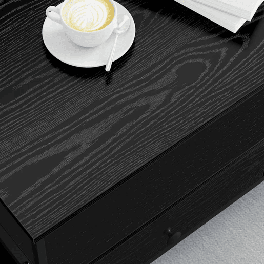 Mesa de Centro, Mesa baixa, with Drawer Carvalho preto 100 x 51 x 45 cm