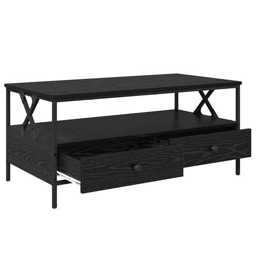 Mesa de Centro, Mesa baixa, with Drawer Carvalho preto 100 x 51 x 45 cm