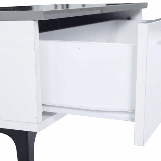 Mesa de café elevável 707035 cm - Mesa de sala com arrumação oculta e prateleiras, secretária com LED, mesa com gavetas - Branco
