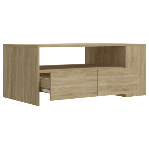 Mesa de Centro, Mesa baixa, 102x55x42 cm madeira processada carvalho sonoma