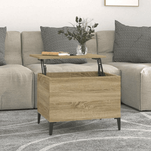 Mesa de Centro, Mesa baixa, 60x44,5x45 cm derivados madeira carvalho sonoma