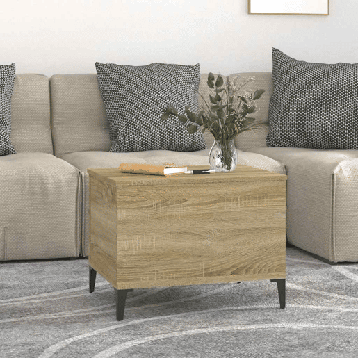Mesa de Centro, Mesa baixa, 60x44,5x45 cm derivados madeira carvalho sonoma