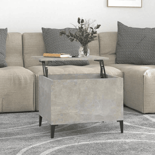Mesa de Centro, Mesa baixa, 60x44,5x45 cm derivados madeira cinzento cimento