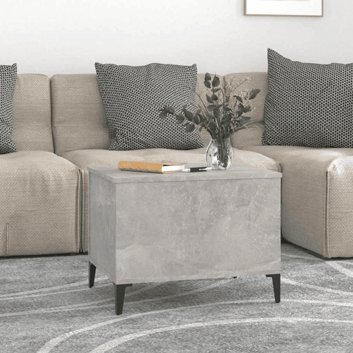 Mesa de Centro, Mesa baixa, 60x44,5x45 cm derivados madeira cinzento cimento