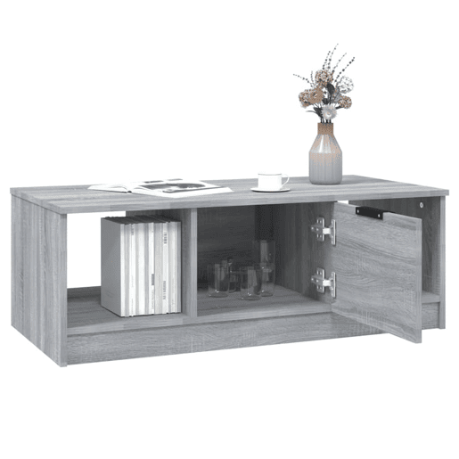 Mesa de Centro, Mesa baixa, 102x50x36cm derivados de madeira cinzento sonoma