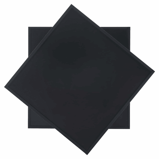 Mesa de café giratória 60x60x38 cm - 360° giratória, 2 prateleiras e arrumação - Preto Mesa de café giratória 60x60x38 cm - 360° giratória, 2 prateleiras e arrumação - Preto