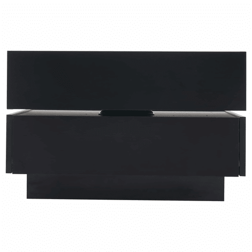 Mesa de café giratória 60x60x38 cm - 360° giratória, 2 prateleiras e arrumação - Preto Mesa de café giratória 60x60x38 cm - 360° giratória, 2 prateleiras e arrumação - Preto
