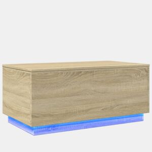 Mesa de Centro, Mesa baixa, com luzes LED 90x50x40 cm carvalho sonoma