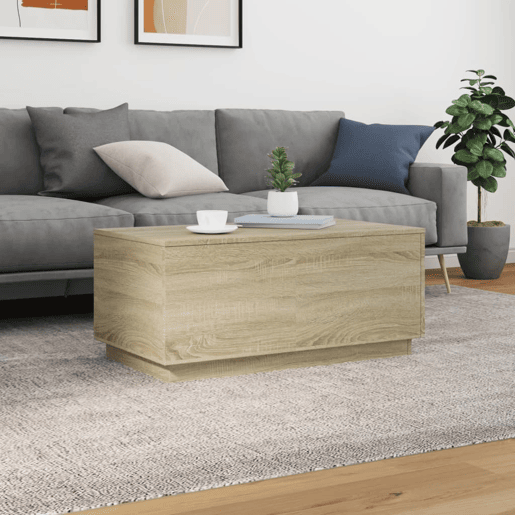 Mesa de Centro, Mesa baixa, com luzes LED 90x50x40 cm carvalho sonoma