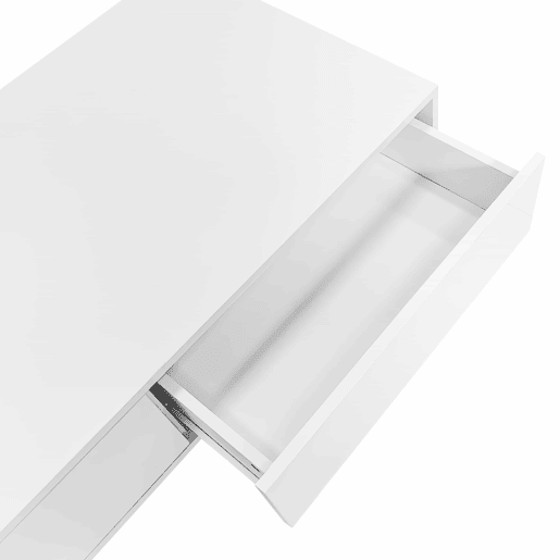 Mesa de centro moderna 115x55x34 cm - 2 gavetas, iluminação LED, capacidade para 30 kg - Branco